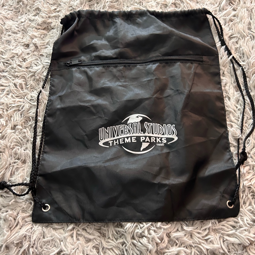 Universal Studios Black Drawstring Backpack Bag